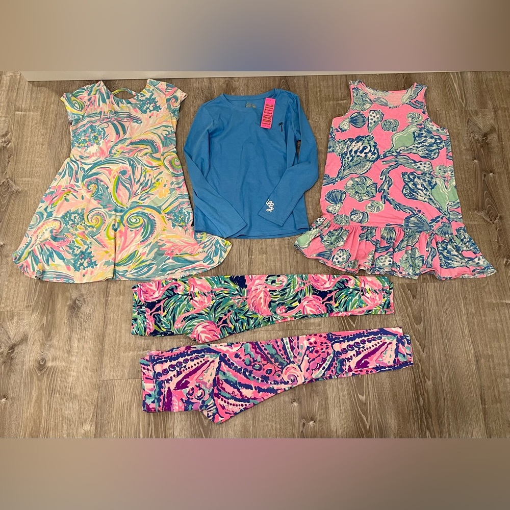 Lilly Pulitzer Kids Dresses and Leggings Set - Pink, Blue, Green